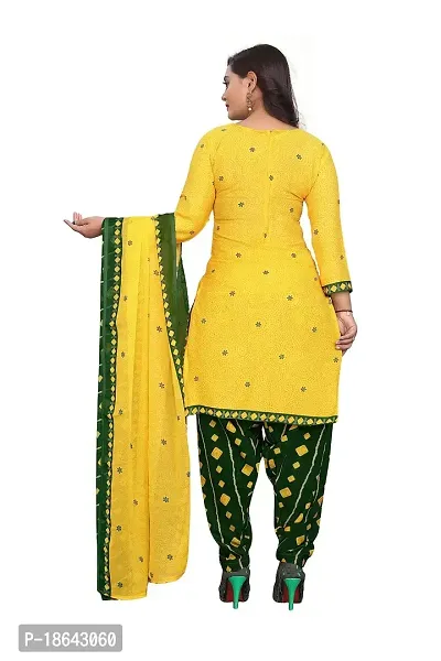 V3 FASHION STUDIO presents the exquisite collection of crepe 3 piece unstitched suit (top,bottom,dupptta) for womens floral design (YELLOW)-thumb3