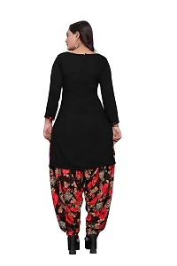 V3 FASHION STUDIO presents the exquisite collection of crepe 3 piece floral design unstitched suit (top,bottom,dupptta) for womens (BLACK,)-thumb1