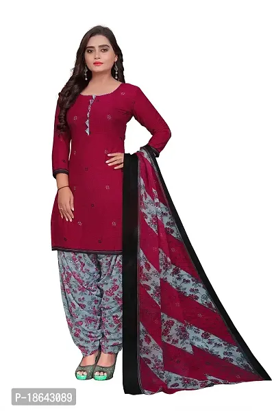 V3 FASHION STUDIO presents the exquisite collection of crepe 3 piece floral design unstitched suit (top,bottom,dupptta) for womens (REDBLUE)