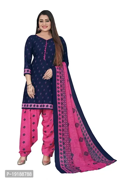 Stylish Women Crepe Unstitched Dress Material with Dupatta