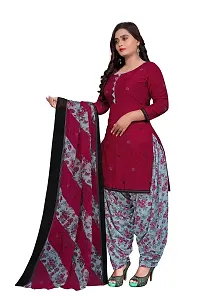 V3 FASHION STUDIO presents the exquisite collection of crepe 3 piece floral design unstitched suit (top,bottom,dupptta) for womens (REDBLUE)-thumb1