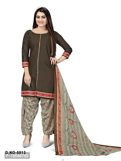 V3 FASHION STUDIO presents Unstitched Pure Cotton Salwar Suit Material Printed you can stitch this suit piece (xs to xxxl) (bbrown)-thumb3