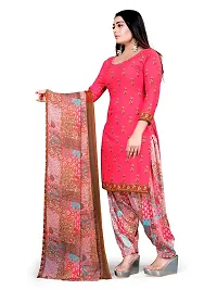 Stylish Women Crepe Unstitched Dress Material with Dupatta-thumb1