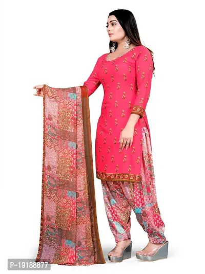 Stylish Women Crepe Unstitched Dress Material with Dupatta-thumb2