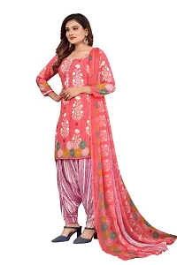 Stylish Women Crepe Unstitched Dress Material with Dupatta-thumb2