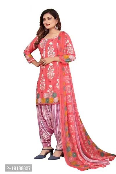 Stylish Women Crepe Unstitched Dress Material with Dupatta-thumb3