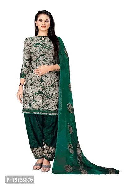 Stylish Women Crepe Unstitched Dress Material with Dupatta