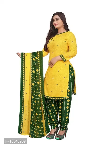 V3 FASHION STUDIO presents the exquisite collection of crepe 3 piece unstitched suit (top,bottom,dupptta) for womens floral design (YELLOW)-thumb4