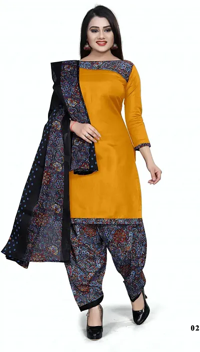 Beautiful Style Women Cotton Blend Printed Dress Material with Dupatta