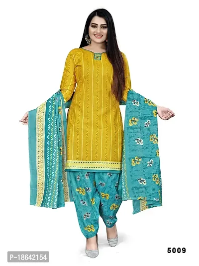 V3 FASHION STUDIO presents Unstitched Pure Cotton Salwar Suit Material Printed you can stitch this suit piece (xs to xxxl) (yellow)-thumb0