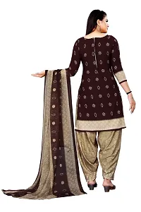 V3 FASHION STUDIO presents the exquisite collection of crepe 3 piece ethnic motif design unstitched suit (top,bottom,dupptta) for womens (BROWNCREAM)-thumb3