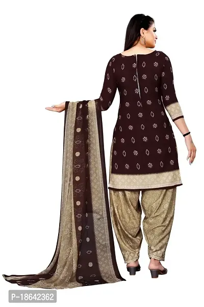 V3 FASHION STUDIO presents the exquisite collection of crepe 3 piece ethnic motif design unstitched suit (top,bottom,dupptta) for womens (BROWNCREAM)-thumb4