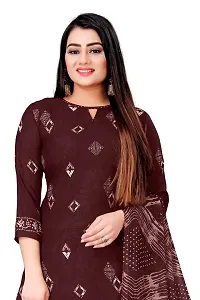 V3 FASHION STUDIO presents the exquisite collection of crepe 3 piece ethnic motif design unstitched suit (top,bottom,dupptta) for womens (BROWN,)-thumb2