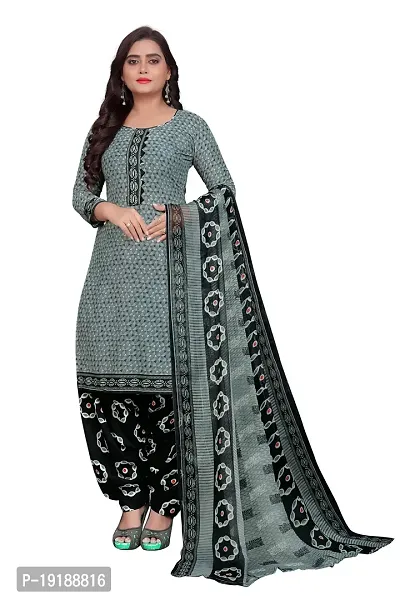 Stylish Women Crepe Unstitched Dress Material with Dupatta-thumb0