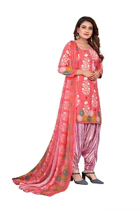 Stylish Women Crepe Unstitched Dress Material with Dupatta-thumb1