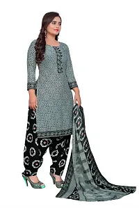 Stylish Women Crepe Unstitched Dress Material with Dupatta-thumb2