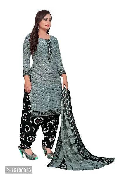 Stylish Women Crepe Unstitched Dress Material with Dupatta-thumb3