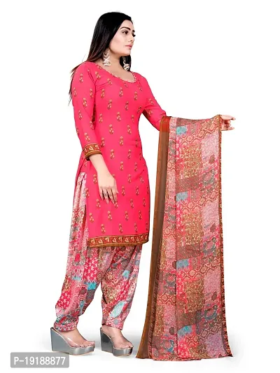 Stylish Women Crepe Unstitched Dress Material with Dupatta-thumb3