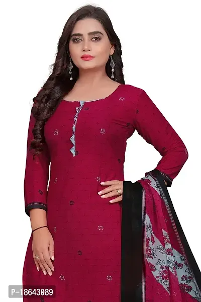 V3 FASHION STUDIO presents the exquisite collection of crepe 3 piece floral design unstitched suit (top,bottom,dupptta) for womens (REDBLUE)-thumb5