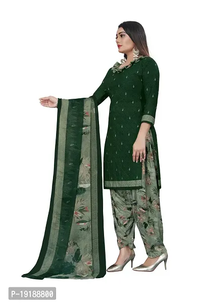 Stylish Women Crepe Unstitched Dress Material with Dupatta-thumb2