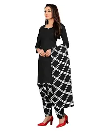 Stylish Women Crepe Unstitched Dress Material with Dupatta-thumb2