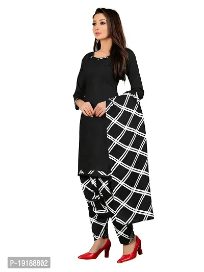 Stylish Women Crepe Unstitched Dress Material with Dupatta-thumb3