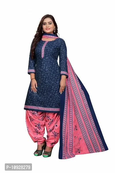 Beautiful Pure Cotton Printed Dress Material with Dupatta For Women-thumb0