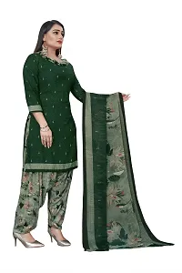 Stylish Women Crepe Unstitched Dress Material with Dupatta-thumb2