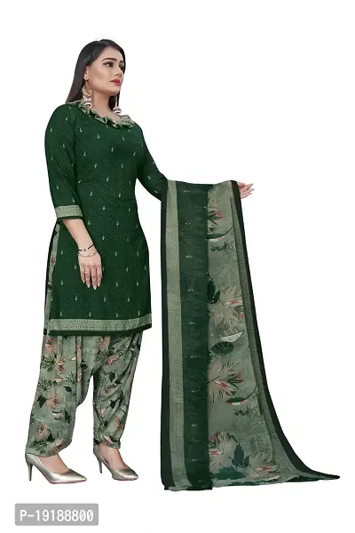 Stylish Women Crepe Unstitched Dress Material with Dupatta-thumb3