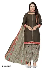 V3 FASHION STUDIO presents Unstitched Pure Cotton Salwar Suit Material Printed you can stitch this suit piece (xs to xxxl) (bbrown)-thumb1