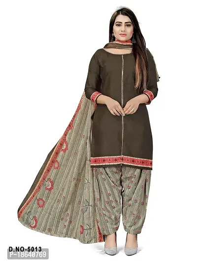 V3 FASHION STUDIO presents Unstitched Pure Cotton Salwar Suit Material Printed you can stitch this suit piece (xs to xxxl) (bbrown)-thumb2