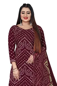 V3 FASHION STUDIO presents the exquisite collection of crepe 3 piece floral design unstitched suit (top,bottom,dupptta) for womens (MAROON)-thumb3