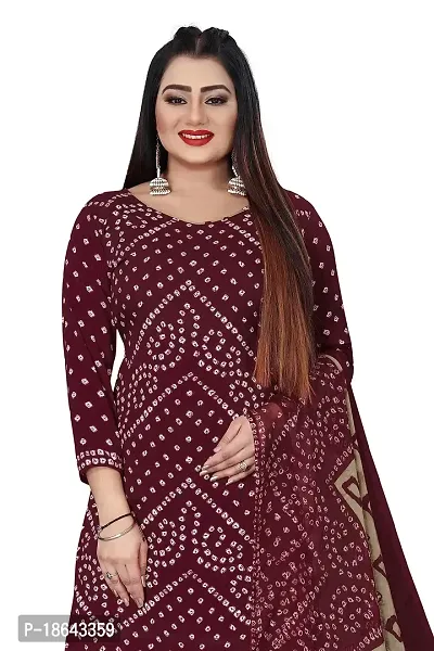 V3 FASHION STUDIO presents the exquisite collection of crepe 3 piece floral design unstitched suit (top,bottom,dupptta) for womens (MAROON)-thumb4