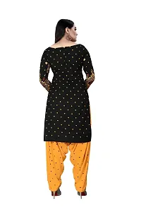 V3 FASHION STUDIO presents the exquisite collection of crepe 3 piece floral design unstitched suit (top,bottom,dupptta) for womens (BLACK)-thumb1