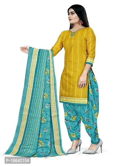 V3 FASHION STUDIO presents Unstitched Pure Cotton Salwar Suit Material Printed you can stitch this suit piece (xs to xxxl) (yellow)-thumb3