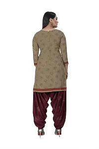 V3 FASHION STUDIO presents the exquisite collection of crepe 3 piece floral design unstitched suit (top,bottom,dupptta) for womens (BROWN)-thumb3