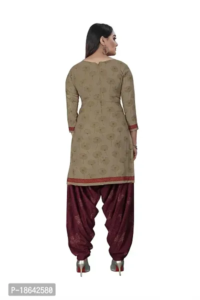 V3 FASHION STUDIO presents the exquisite collection of crepe 3 piece floral design unstitched suit (top,bottom,dupptta) for womens (BROWN)-thumb4