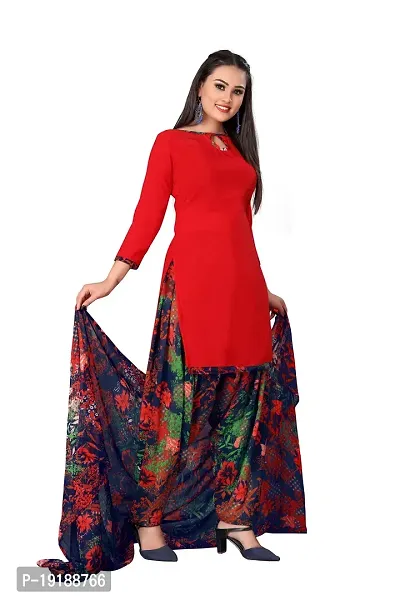 Stylish Women Crepe Unstitched Dress Material with Dupatta-thumb3