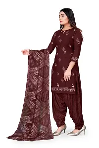 V3 FASHION STUDIO presents the exquisite collection of crepe 3 piece ethnic motif design unstitched suit (top,bottom,dupptta) for womens (BROWN,)-thumb3