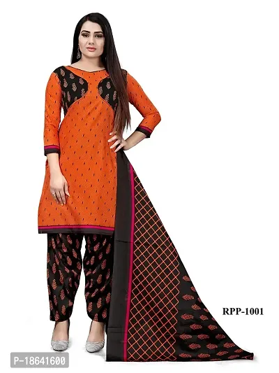 V3 FASHION STUDIO presents Unstitched Pure Cotton Salwar Suit Material Printed you can stitch this suit piece (xs to xxxl) (orange)