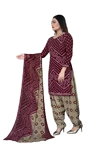 Stylish Women Crepe Unstitched Dress Material with Dupatta-thumb1