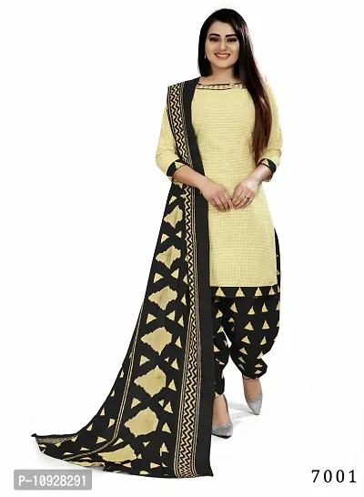 Beautiful Pure Cotton Printed Dress Material with Dupatta For Women-thumb0