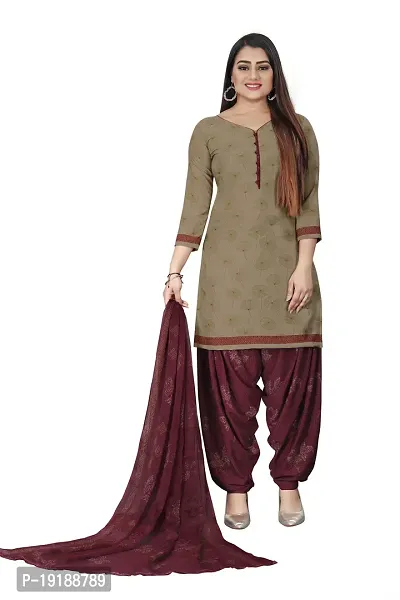 Stylish Women Crepe Unstitched Dress Material with Dupatta