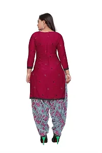 V3 FASHION STUDIO presents the exquisite collection of crepe 3 piece floral design unstitched suit (top,bottom,dupptta) for womens (REDBLUE)-thumb3