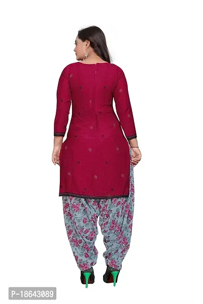 V3 FASHION STUDIO presents the exquisite collection of crepe 3 piece floral design unstitched suit (top,bottom,dupptta) for womens (REDBLUE)-thumb4