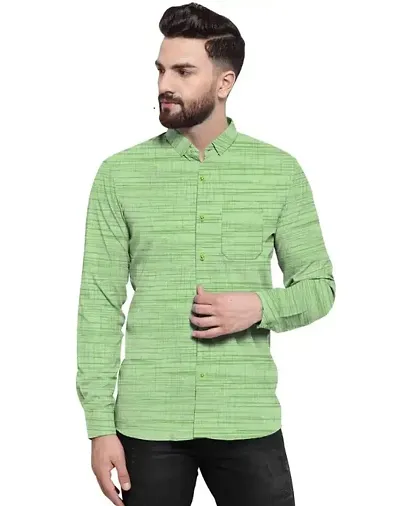 Stylish Blend Solid Casual Shirts For Men