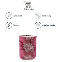 Stylish Polyester Foldable Laundry Bag Laundry Basket Organizer With Handle For Dirty  Clothes - Printed Pink-thumb1