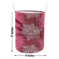 Stylish Polyester Foldable Laundry Bag Laundry Basket Organizer With Handle For Dirty  Clothes - Printed Pink-thumb3