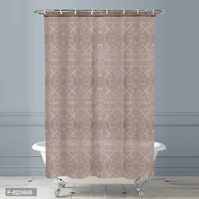 Designer PVC Waterproof Shower Curtain for Bathroom with 8 Hooks-thumb0