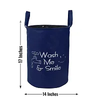 Designer Waterproof PVC Foldable Laundry Basket Organizer With Handle For Dirty Clothes- 45 L-thumb3